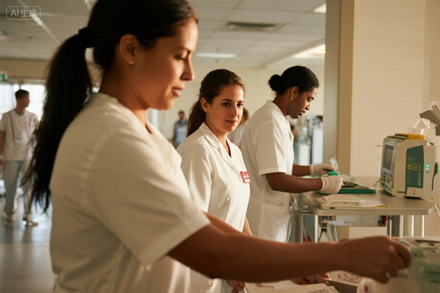 Volunteers helping at the hospital